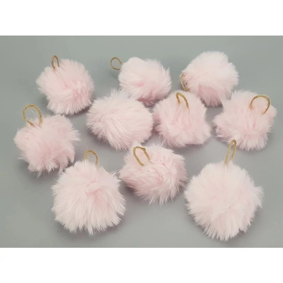 *61702 SZŐRGOMBÓC pihe-puha akasztóval, 4 színben  6cm