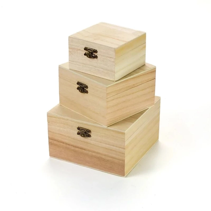 *61709 DOBOZ fa natur négyzet alakú, csatos 9,5*9,5*6cm  3/3