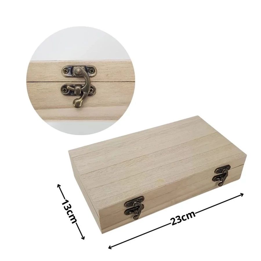 *61712 DOBOZ fa natur szivardoboz csatos 23*13*5cm