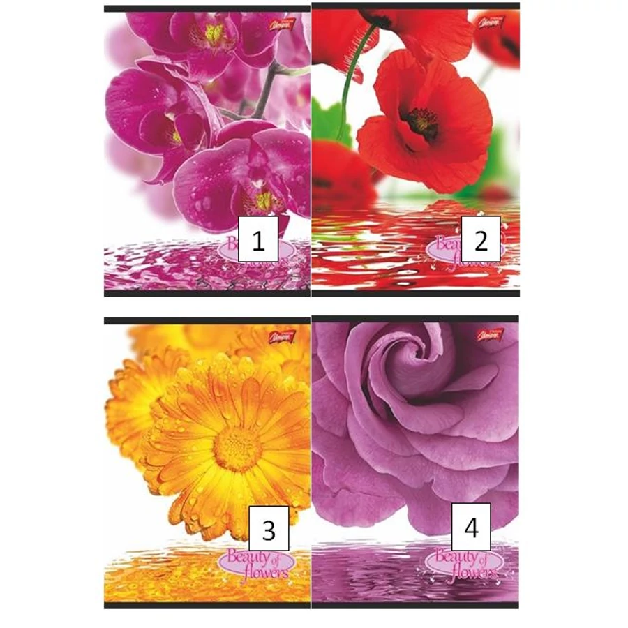 FÜZET A4 UNIPAP vonalas 96lap "Flowers"