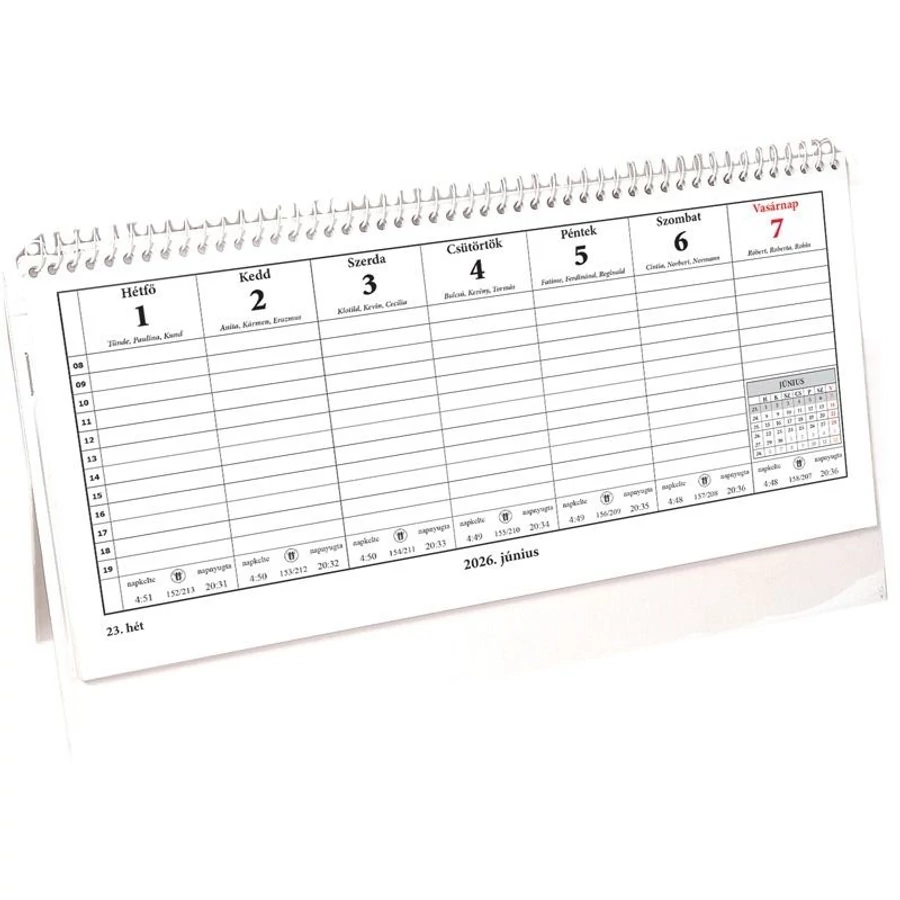 NAPTÁR asztali  24 TA T-Calendar 2026