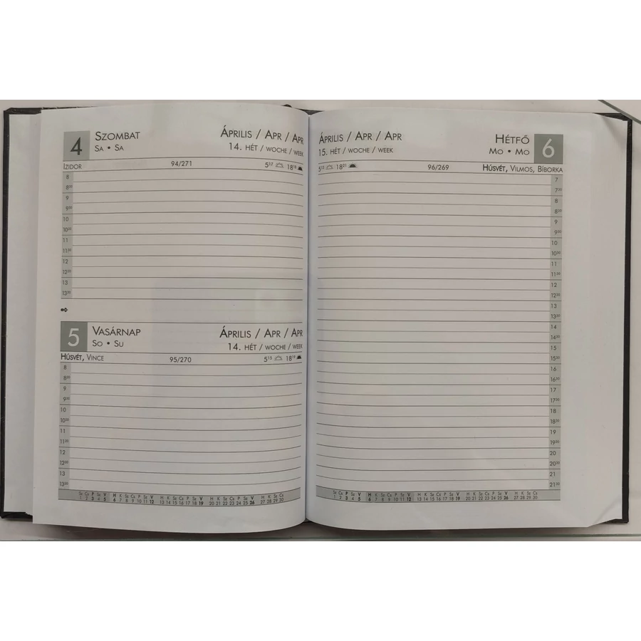*30387 HATÁRIDŐNAPLÓ 2026 B6 napi Szekszárd varrott Rebel agenda