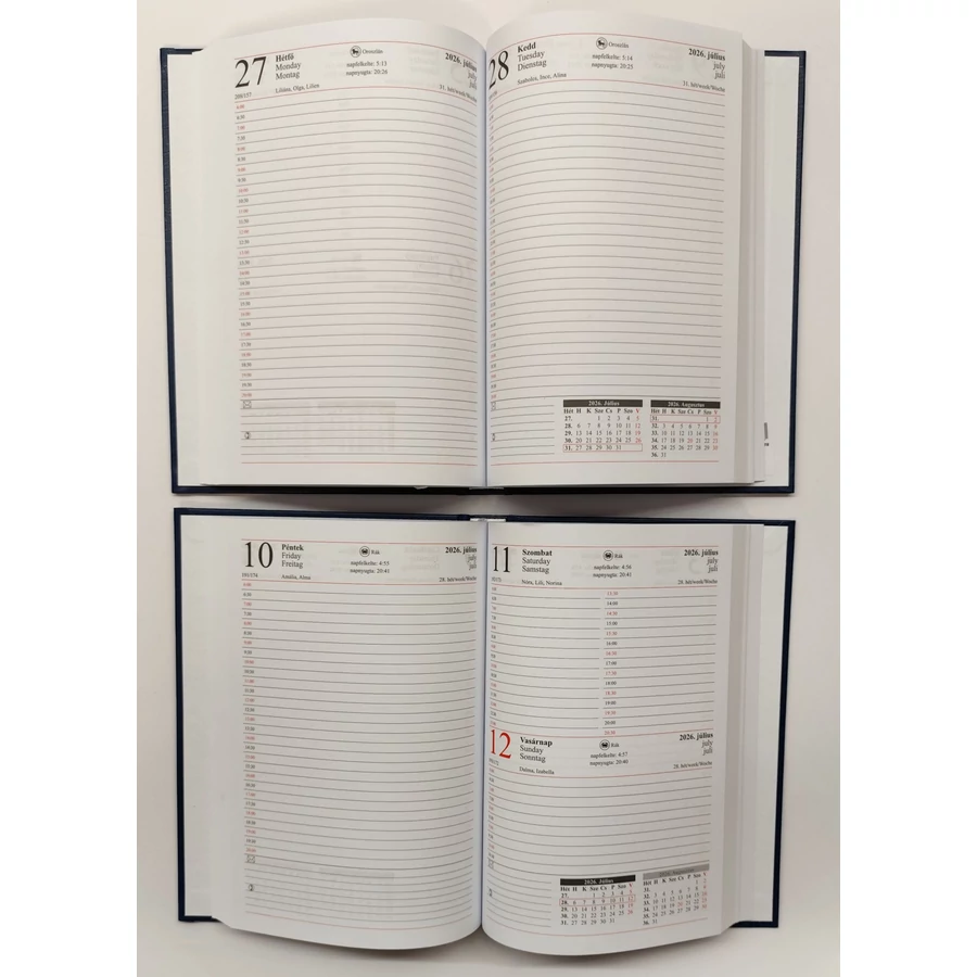 HATÁRIDŐNAPLÓ 2026 A5 napi T-Calendar Baladek Casina Balacron zöld