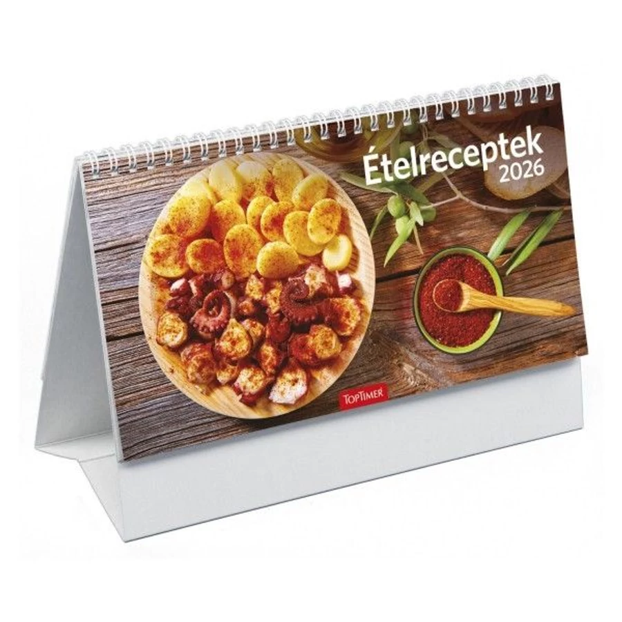 *35986 NAPTÁR asztali KÉPES 2026 midi Ételreceptek TopTimer T0584P álló  24*12,8