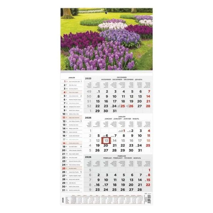 *38726 FALINAPTÁR SPEDITŐR 2026 1 tömbös 3 havi T077-00. névnapos 29*62,8