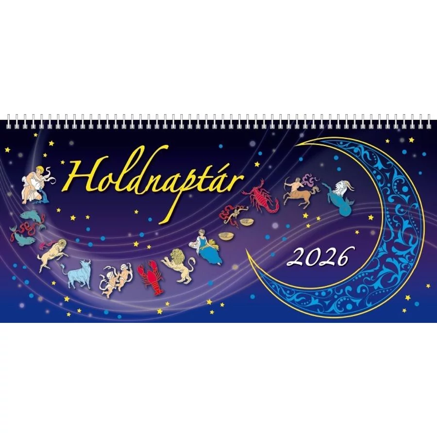 *41336 NAPTÁR asztali KÉPES 2026 Holdnaptár SG 29,7*13,8cm