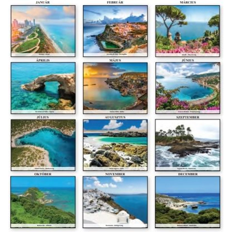 *48151 FALINAPTÁR 2026 Mediterrán T-Calendar 23*33cm spirálozott