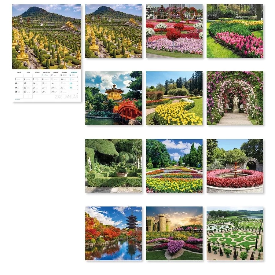 FALINAPTÁR 2026 kert Díszkertek B4 spirálozott Lizzy 23.5*33cm