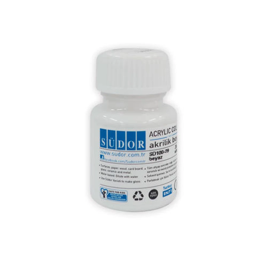 ACRYLFESTÉK 25ml  SÜDOR   SD100- (fehér09, FDAX0003)
