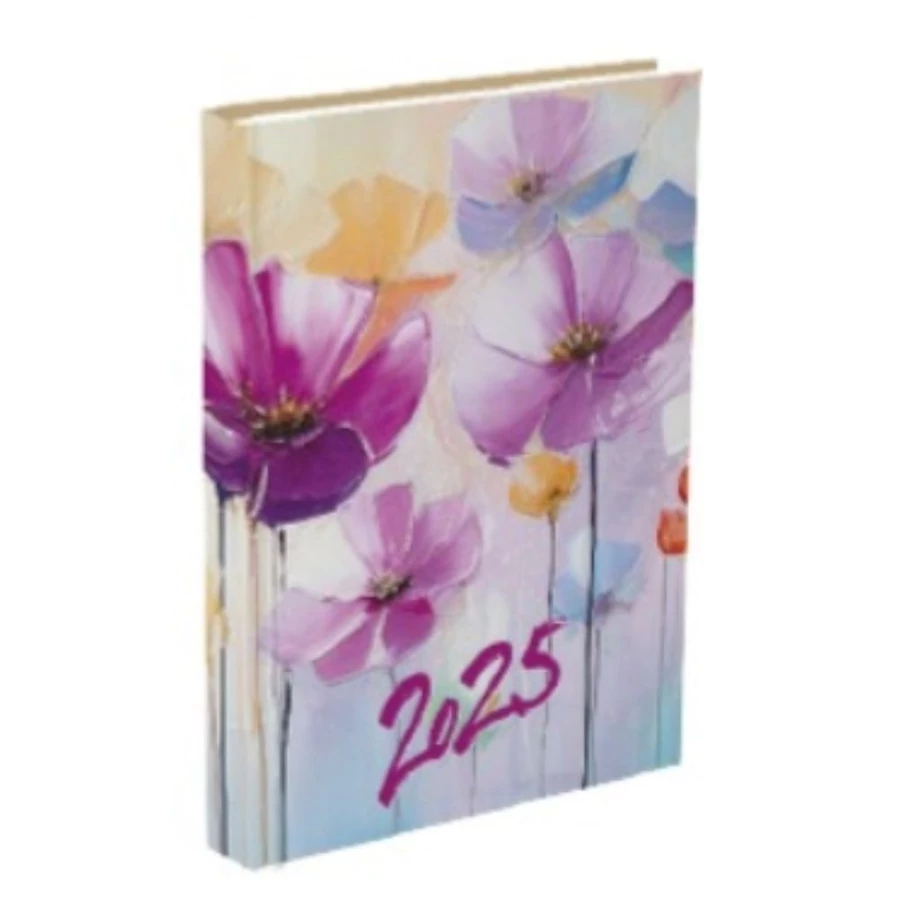 *52718 HATÁRIDŐNAPLÓ 2025 A5 napi T-Calendar mintás  Soft Touch+UV