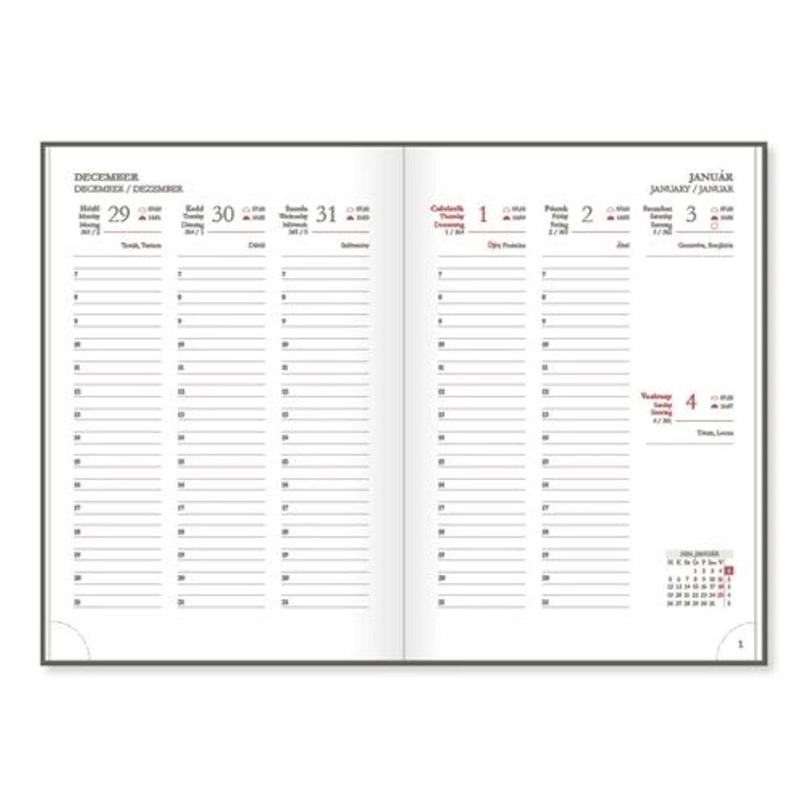 *52759 HATÁRIDŐNAPLÓ 2026 B5 heti Period Basic