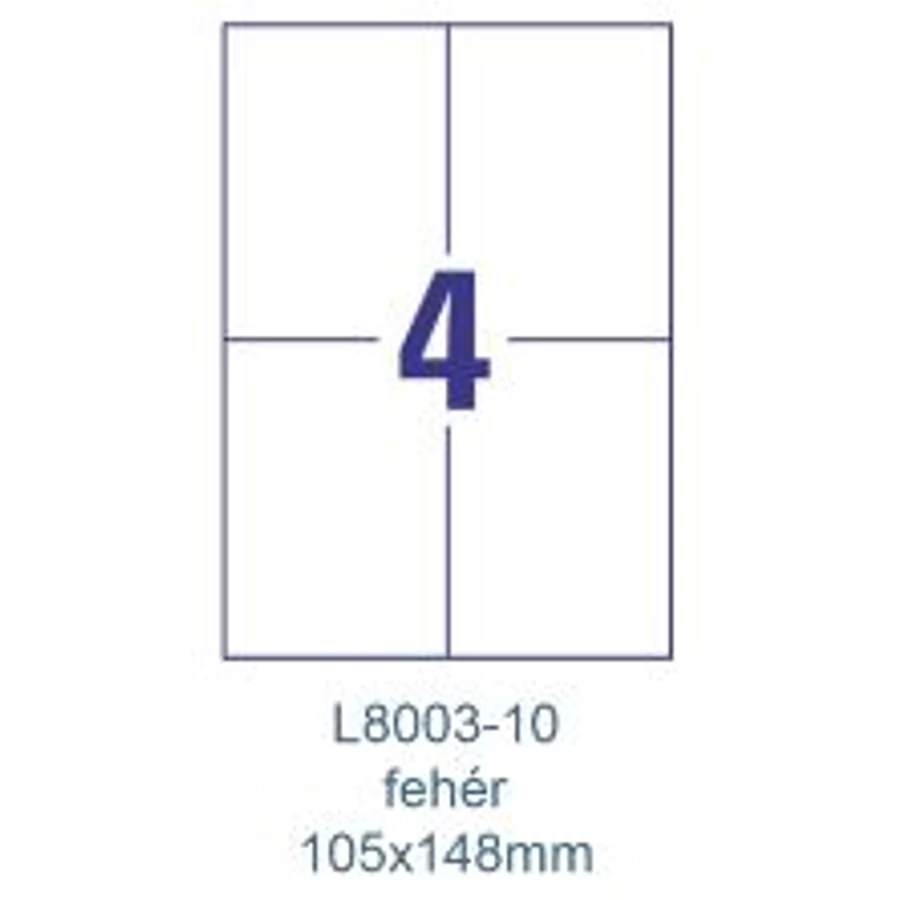 CÍMKE Antimikrobiális fólia 105x148mm fehér 10 lapos