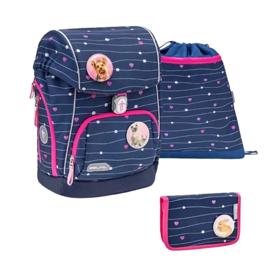 HÁTITÁSKA szett BELMIL Comfy22 táska, tolltartó, tornazsák  405-73 (Simple Heart 2, RCCC0124)