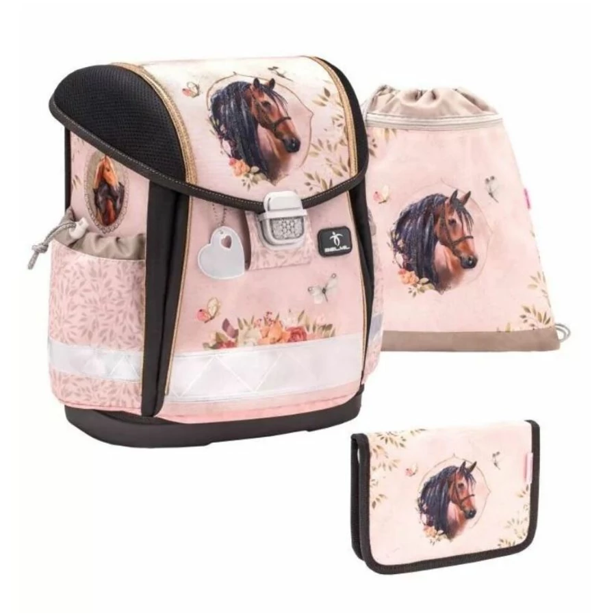 Iskolatáska szett Belmil2 Classy22 merev falú, tolltartóval, tornazsákkal  403-13 (Horse Chestnut, RCHX0131)