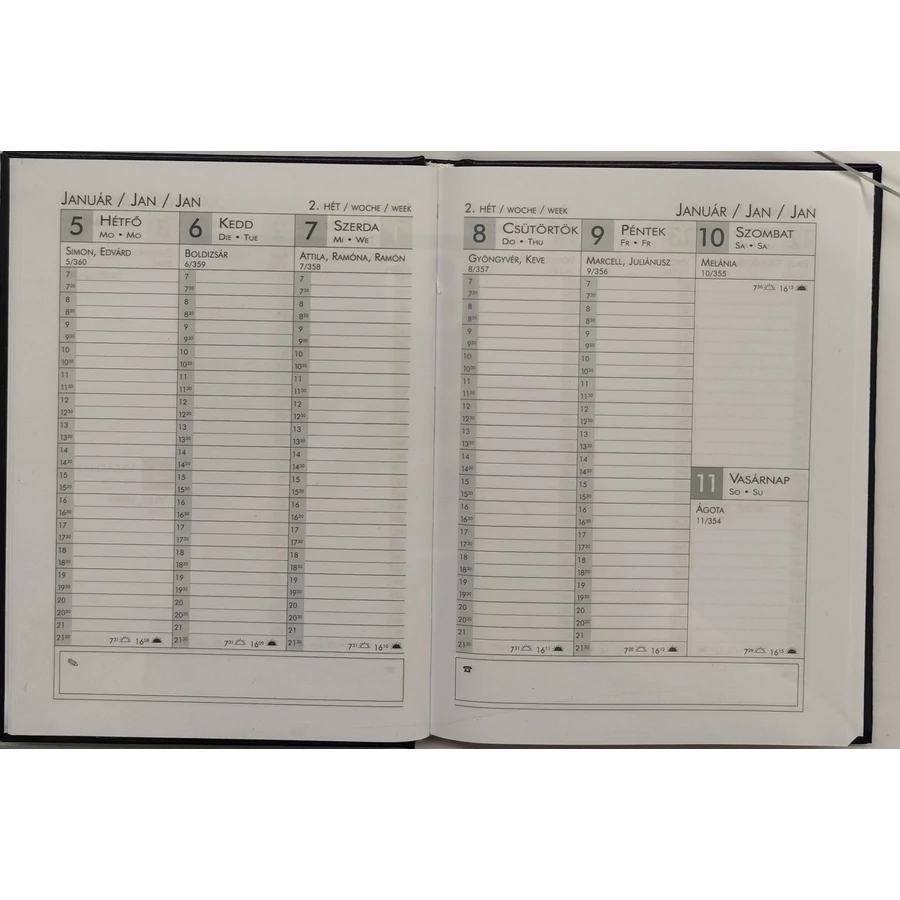 HATÁRIDŐNAPLÓ 2026 B6 heti LIV vegyes színekben