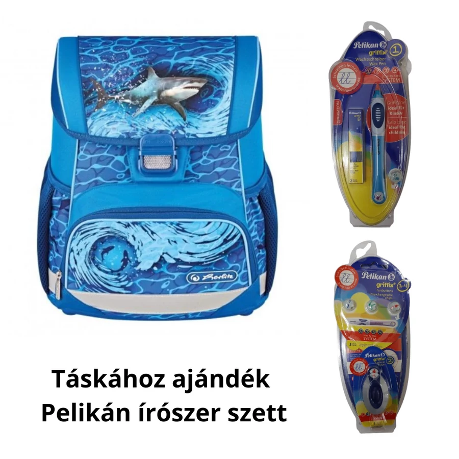 *57483 Iskolatáska HERLITZ Loop üres Blue Shark
