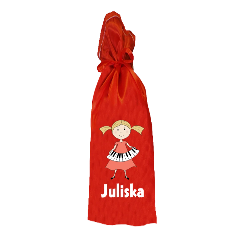 MIKULÁS TASAK 18*28cm piros szatén egyedileg nyomtatott