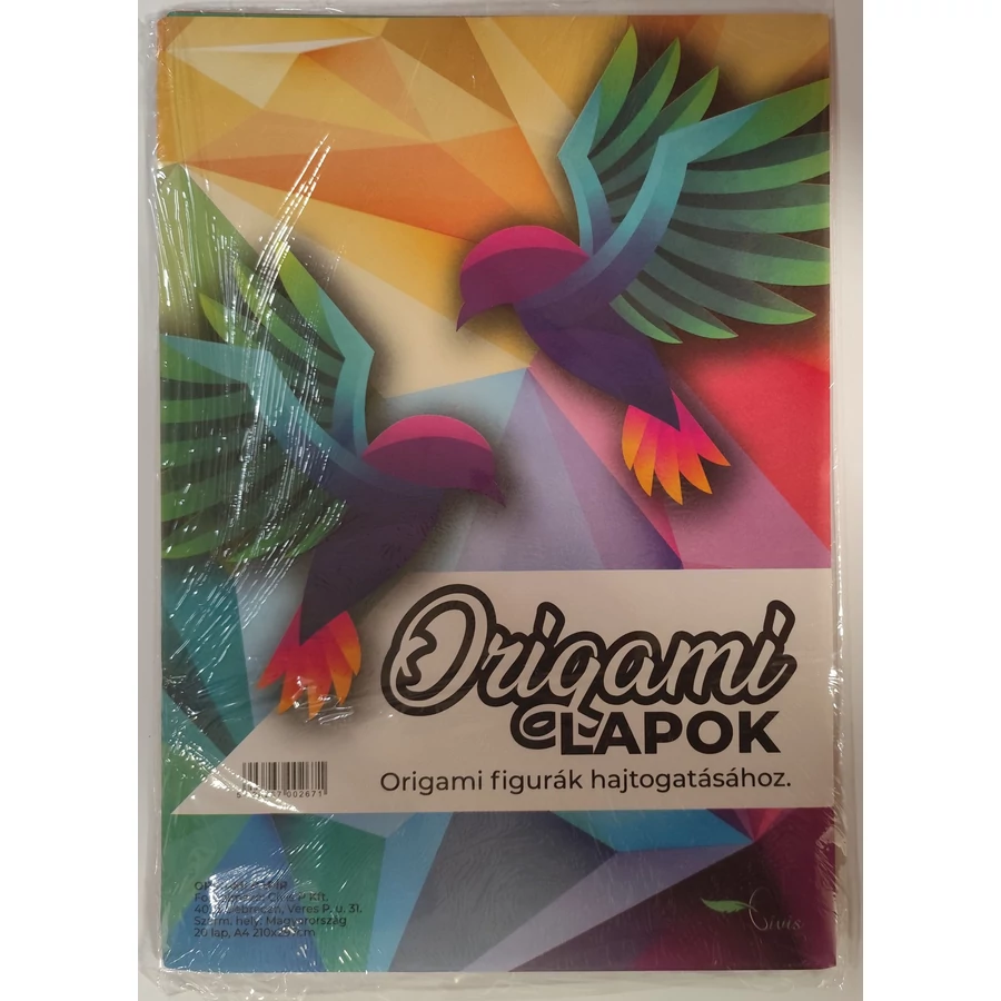 *61126 ORIGÁMI LAPOK A4 vegyes színek  10*2lap