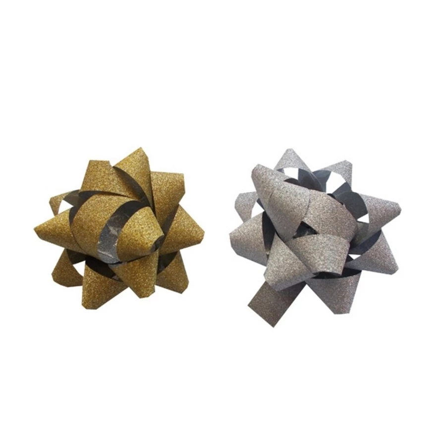 DÍSZÍTŐCSILLAG közepes 60mm NIFTY glitteres arany, ezüst