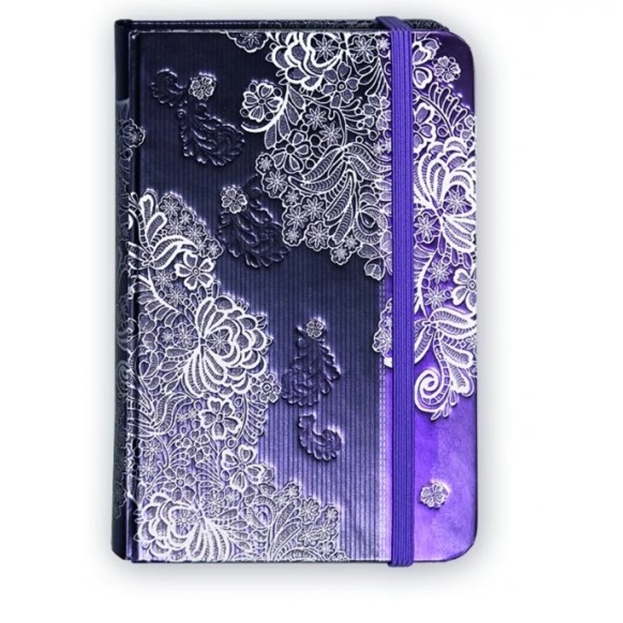 EMLÉKKÖNYV/NAPLÓ A6 ARGUS 1427 metál = 80lap gumis 9.4*14cm