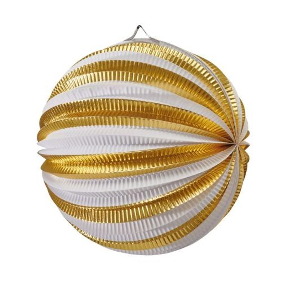 FAR.LAMPION papír gömb arany-fehér csíkos  22cm