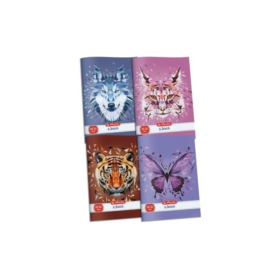 FÜZET A4 HERLITZ kockás 87-32 vegyes minta20 (wild animals, 09545443)