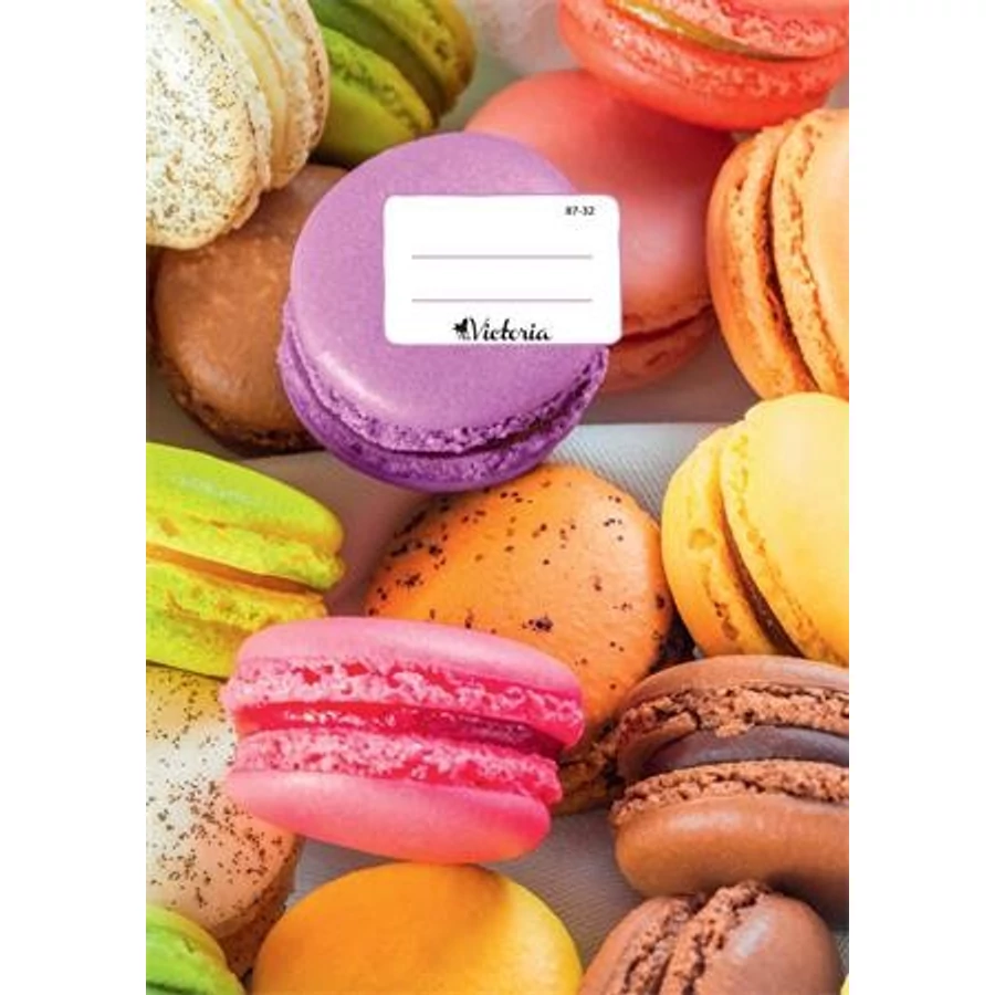 FÜZET A4  VICTORIA  mintás kockás 87-32 (Macarone, ISVFD31)