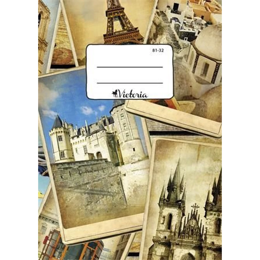 FÜZET A4  VICTORIA  mintás vonalas 81-32 (Photos, ISVFD43)