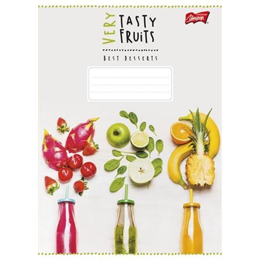 FÜZET A5 UNIPAP kockás 96lap vegyes minta  Fresh Fruit, Very Tasty (Very Tasty, UNVT596K)