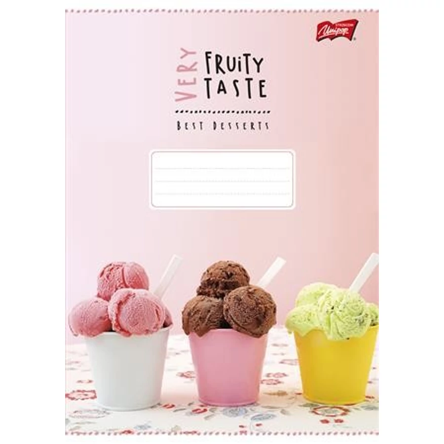 FÜZET A5 UNIPAP kockás 96lap vegyes minta (Very Tasty, UNVT596K)
