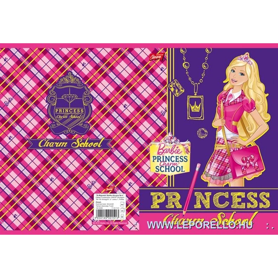 FÜZET A5 UNIPAP vonalas 32lap glitter Barbi ** (Barbie glitter, UN1011V2)