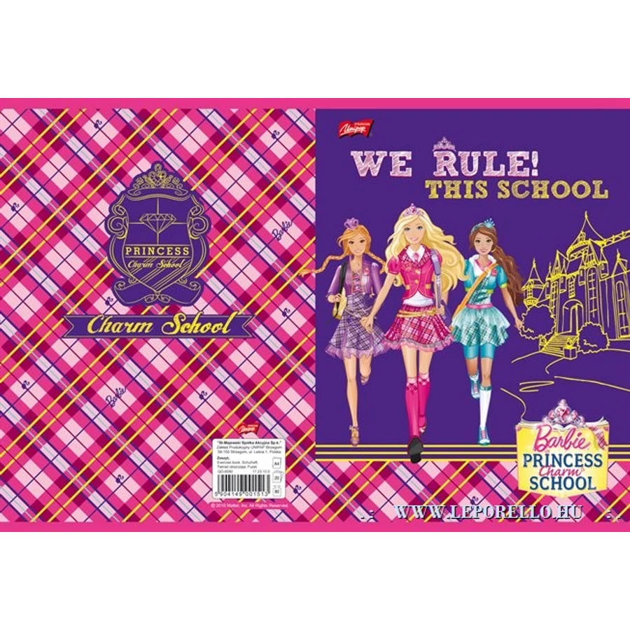 FÜZET A5 UNIPAP vonalas 32lap glitter Barbi ** (Barbie glitter, UN1011V2)