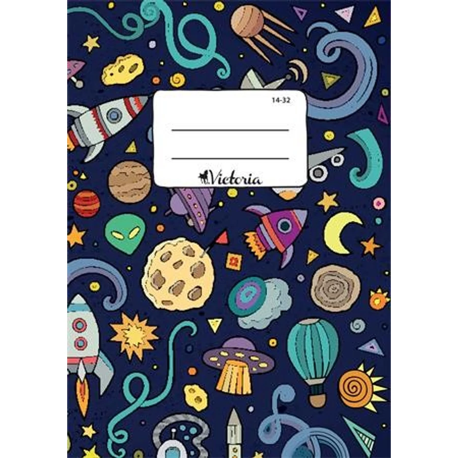 FÜZET A5  VICTORIA  mintás 1.o. 14-32  32lap (Űrhajó, ISVFD04)