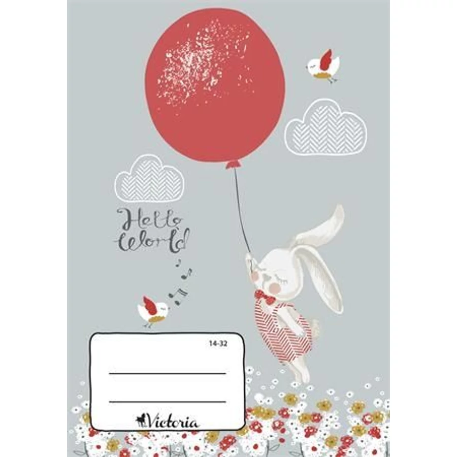 FÜZET A5  VICTORIA  mintás 1.o. 14-32  32lap (Nyuszi, ISVFD39)