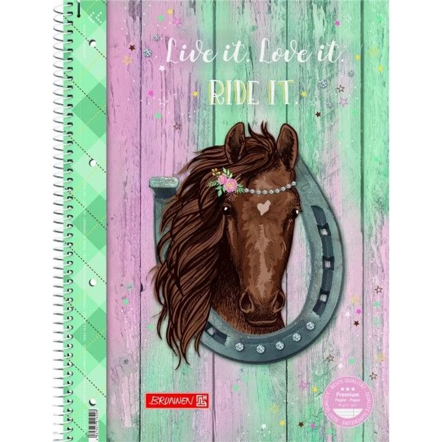 FÜZET spirál A4 BRUNNEN vonalas perf., lyukasztott 80lap Ponylove