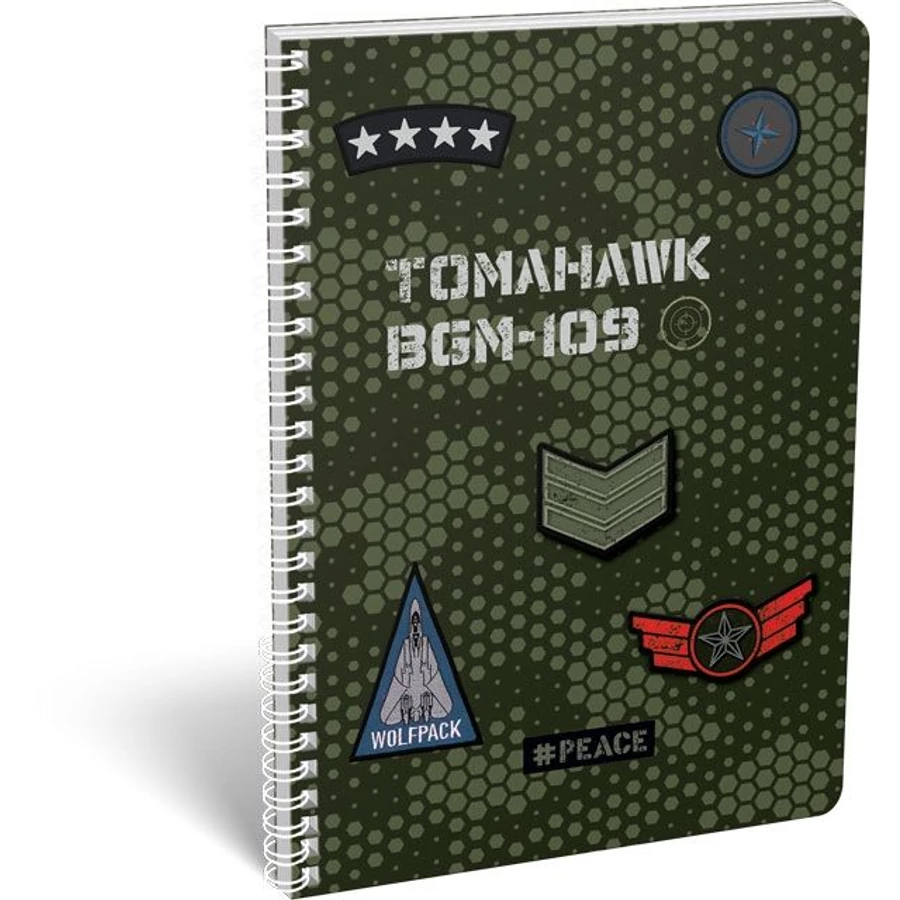 FÜZET spirál A4 LIZZY kockás  #peace Pixel