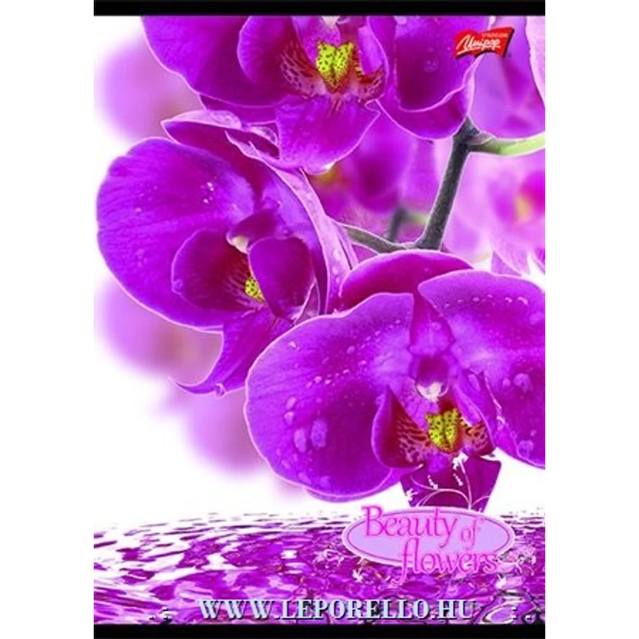 FÜZET spirál A4 UNIPAP vonalas 80lap  "Flowers"