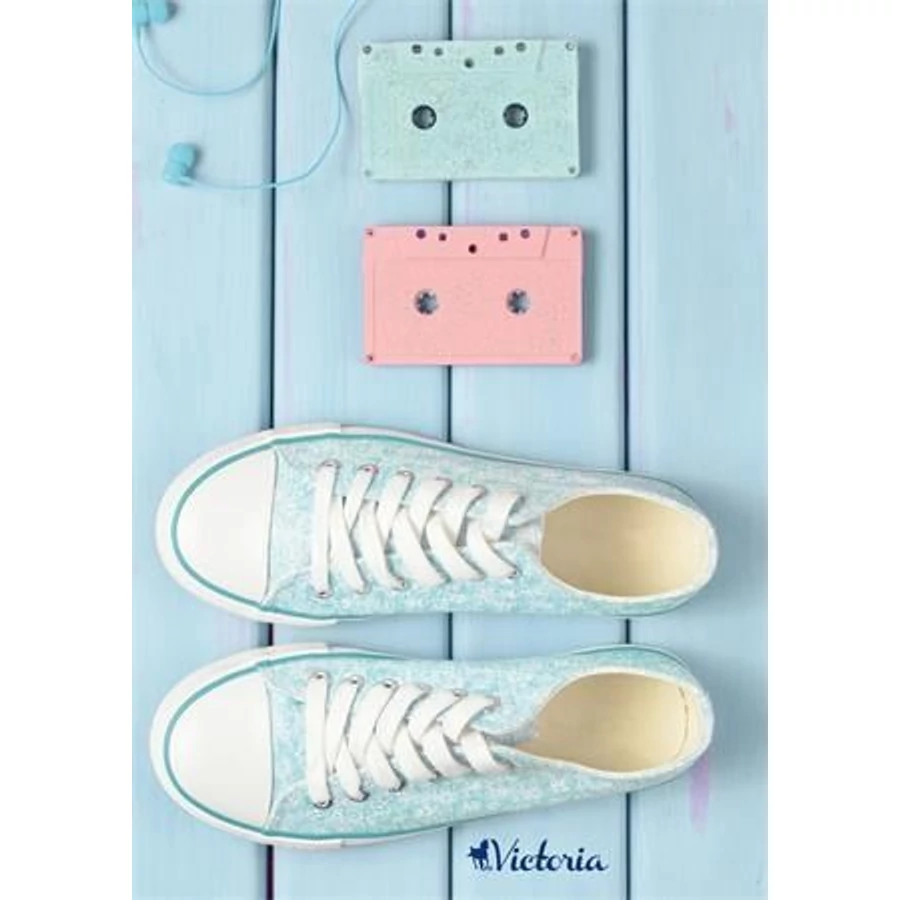 FÜZET spirál A4 VICTORIA mintás 80lap kockás vegyes minta (Music, ISVFPMU480SK)