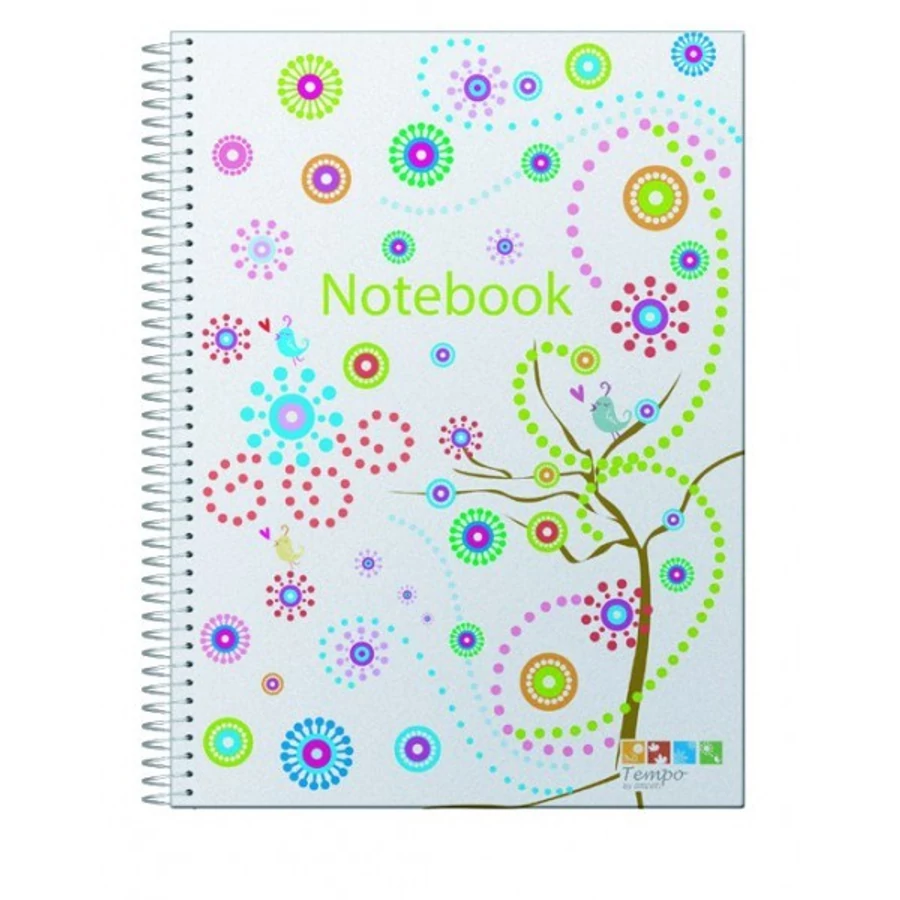 FÜZET spirál A5 ANCOR Notebook kockás PP 120l színregiszteres