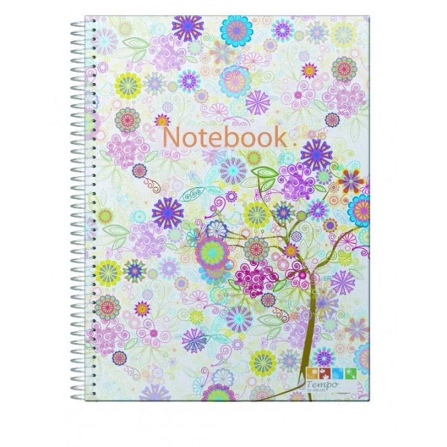 FÜZET spirál A5 ANCOR Notebook kockás PP 120l színregiszteres