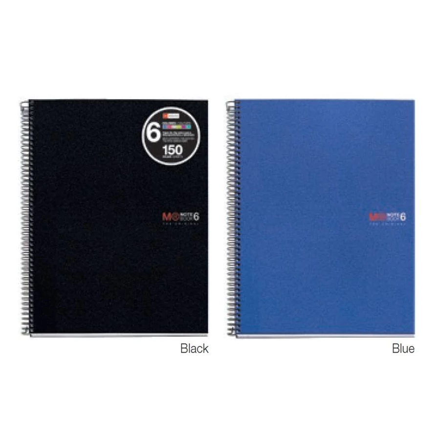 FÜZET spirál A5 MQ Note Book 6reg. #  PP  6*25lap (kék, 2829)