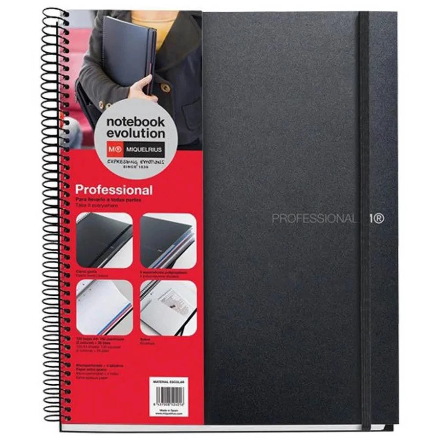 FÜZET spirál A5 MQ Professional PP 3reg. 2*50l #+20 sima 47906