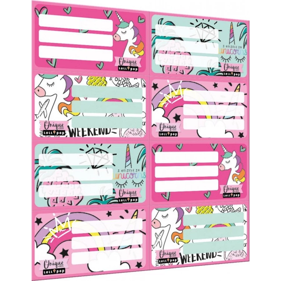 *40836 FÜZETCIMKE LIZZY  8 cimke/ív Lollipop