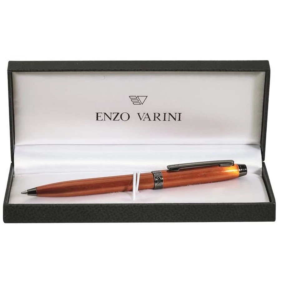 Golyóstoll fém  Enzo Varini "Irisé" narancssárga króm kl.  SE825229K+doboz