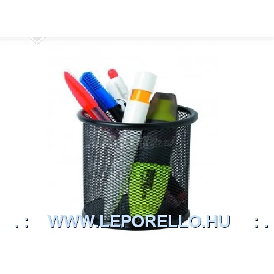 ÍRÓSZERTARTÓ POHÁR fémhálós fekete, ezüst