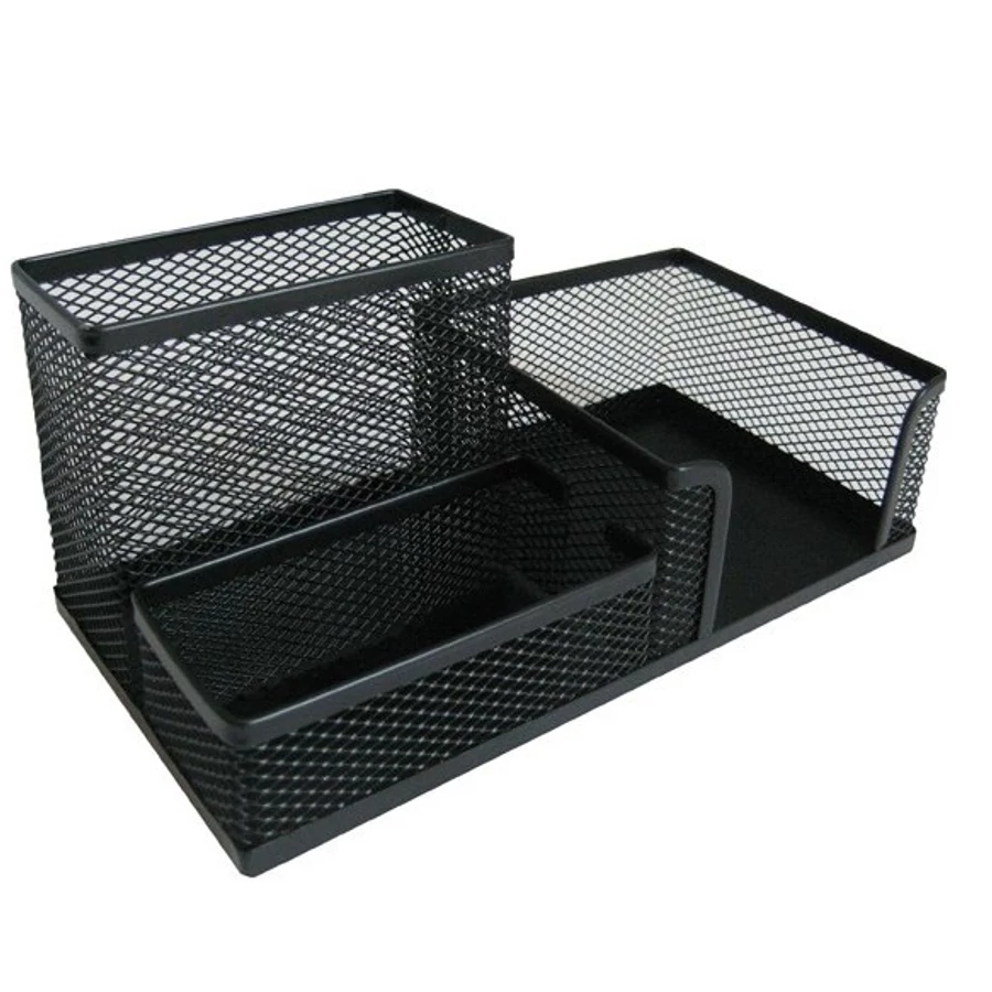 ÍRÓSZERTARTÓ asztali fémhálós 3részes MESH irószer, jegyzet, névk.