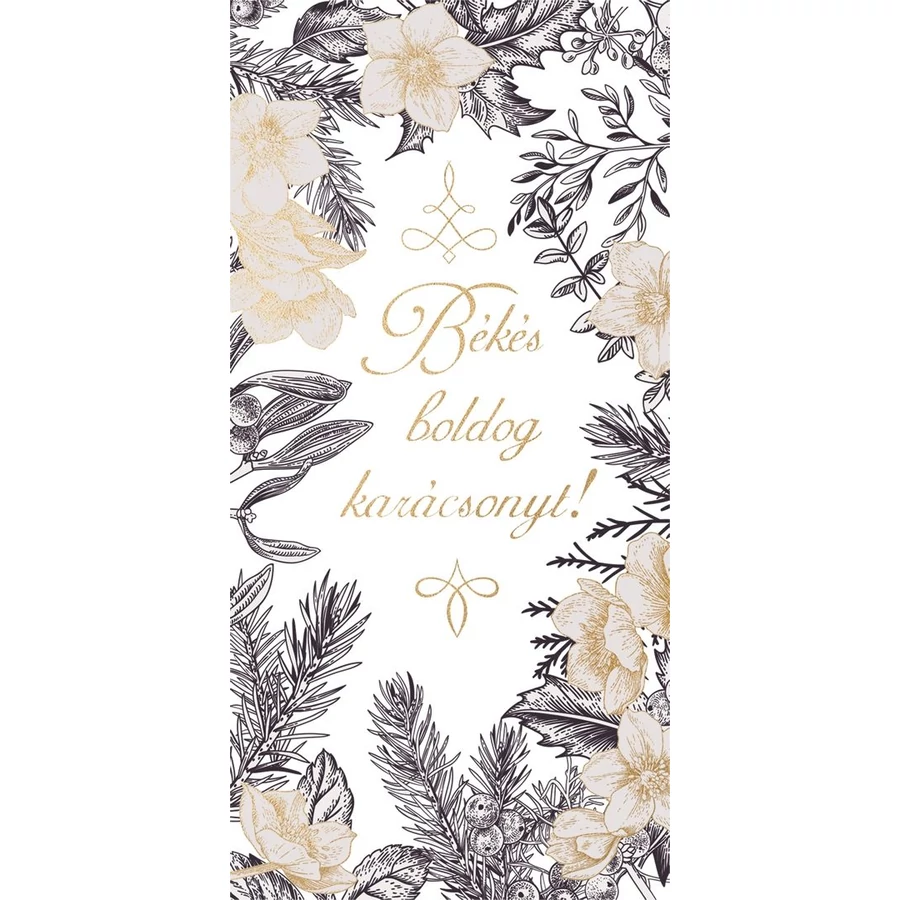 KÉPESLAP LA4 boritékos ezüstözött zsebes LIZZY karácsony