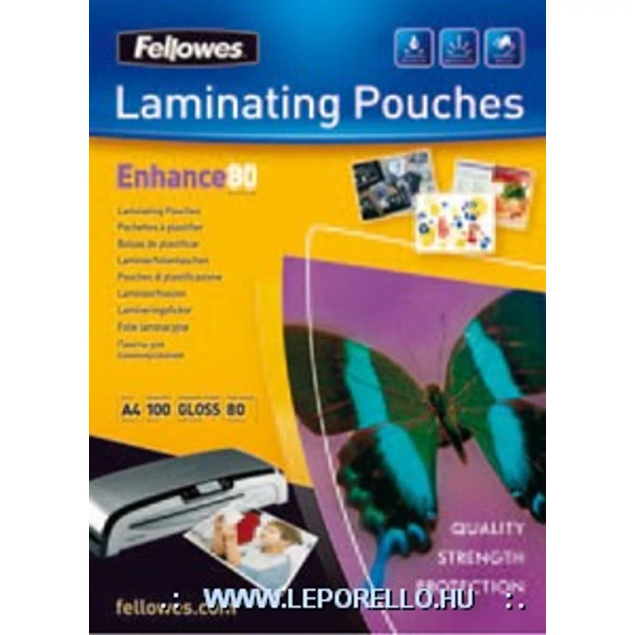 LAMINÁLÓ FÓLIA A4 öntapadós 80mic fényes 1iv Fellowes