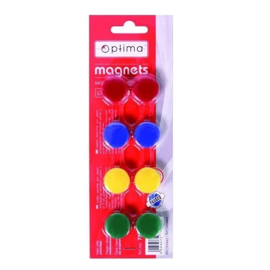MÁGNES táblához 20mm OPTIMA 4szín 8/csom O75311