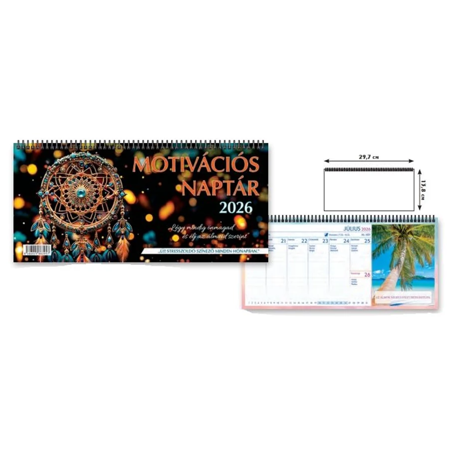 *43851 NAPTÁR asztali KÉPES 2026  Motivációs SG 29,7*13,8cm